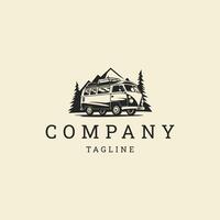 AI generated Camper van logo vector icon design template