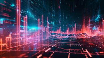 AI generated Futuristic Financial Data Analysis Visualization photo