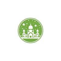 AI generated Mosque logo design with Islamic creative concept Vector