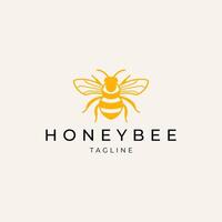 AI generated Honey bee line art logo icon design template vector