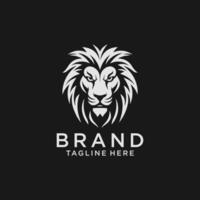 AI generated Lion head logo icon.Premium king animal sign. Vector illustration.