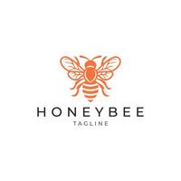 AI generated Honey bee line art logo icon design template vector