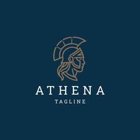 AI generated Athena line art logo icon design template vector