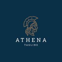 AI generated Athena line art logo icon design template vector