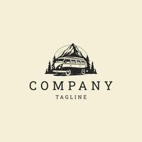 AI generated Camper van logo vector icon design template