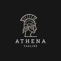 AI generated Athena line art logo icon design template vector