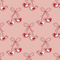 Seamless pattern, Martisor, red and white symbol of spring. Traditional spring holiday in Romania and Moldova. Background, vector. vector