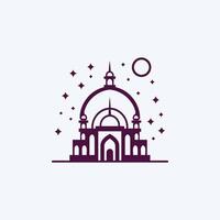 AI generated Mosque logo design with Islamic creative concept Vector