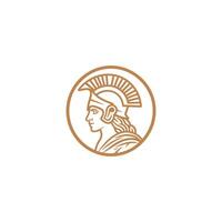 AI generated Athena line art logo icon design template vector