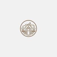 AI generated Farmhouse icon logo design vector