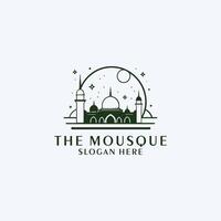 AI generated Mosque logo design with Islamic creative concept Vector