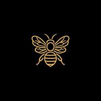 AI generated Honey bee line art logo icon design template vector
