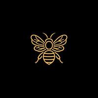 AI generated Honey bee line art logo icon design template vector