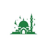AI generated Mosque logo design with Islamic creative concept Vector