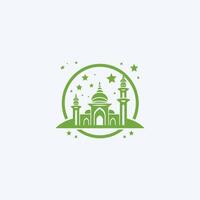 AI generated Mosque logo design with Islamic creative concept Vector