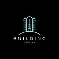 AI generated Building line art logo icon design template vector