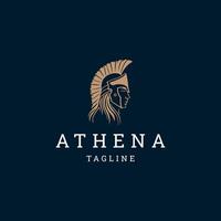 AI generated Athena line art logo icon design template vector