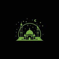 AI generated Mosque logo design with Islamic creative concept Vector