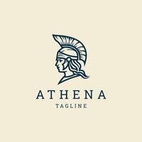 AI generated Athena line art logo icon design template vector