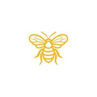 AI generated Honey bee line art logo icon design template vector