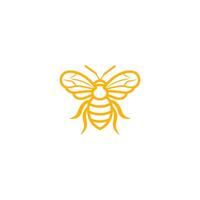 AI generated Honey bee line art logo icon design template vector