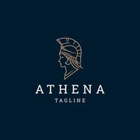 AI generated Athena line art logo icon design template vector