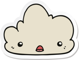 pegatina de una linda nube de dibujos animados png