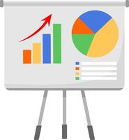 Financial Pie Chart Board. Vector Illustration Flat Design