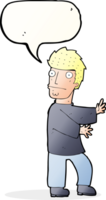 cartoon nervous man with speech bubble png
