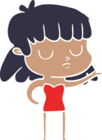 flat color style cartoon indifferent woman png