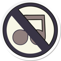 sticker of a cute cartoon no music allowed sign png