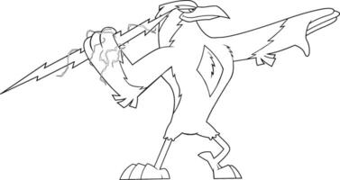 resumido Thunderbird pájaro linda dibujos animados personaje . vector ilustración aislado en blanco antecedentes