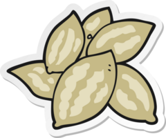 sticker of a cartoon almonds png