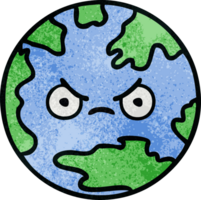 retro grunge textura dibujos animados planeta tierra png