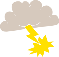 flat color illustration of a cartoon storm cloud png