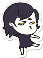 sticker of a cartoon vampire girl png