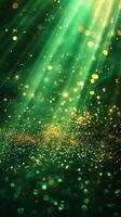 AI generated Emerald Burst Asymmetric Light Show photo