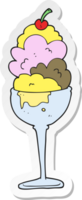 pegatina de un helado de dibujos animados png