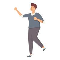 Fun dance winner icon cartoon vector. Leader office vector