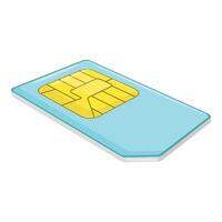 Mobile chip icon cartoon vector. Phone sim card vector