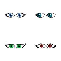 Cartoon eye icons set cartoon vector. Cute eye expressing different emotion vector