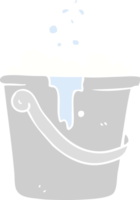 flat color illustration of a cartoon cleaning bucket png