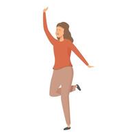 Dancing girl icon cartoon vector. Office party vector