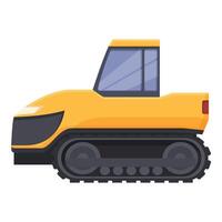 Big bulldozer icon cartoon vector. Tractor industry vector