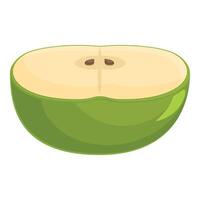 Cut piece of apple icon cartoon vector. Food seed vector