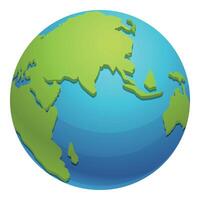 Earth globe icon cartoon vector. Asia grid vector