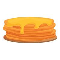 Honey pancake icon cartoon vector. Cute stack food vector