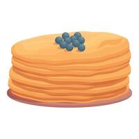 Blueberry pancakes icon cartoon vector. Cooking food vector