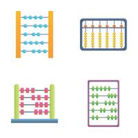 Abacus icons set cartoon vector. Various abacus with rainbow colored bead vector