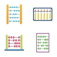 Abacus icons set cartoon vector. Various abacus with rainbow colored bead vector